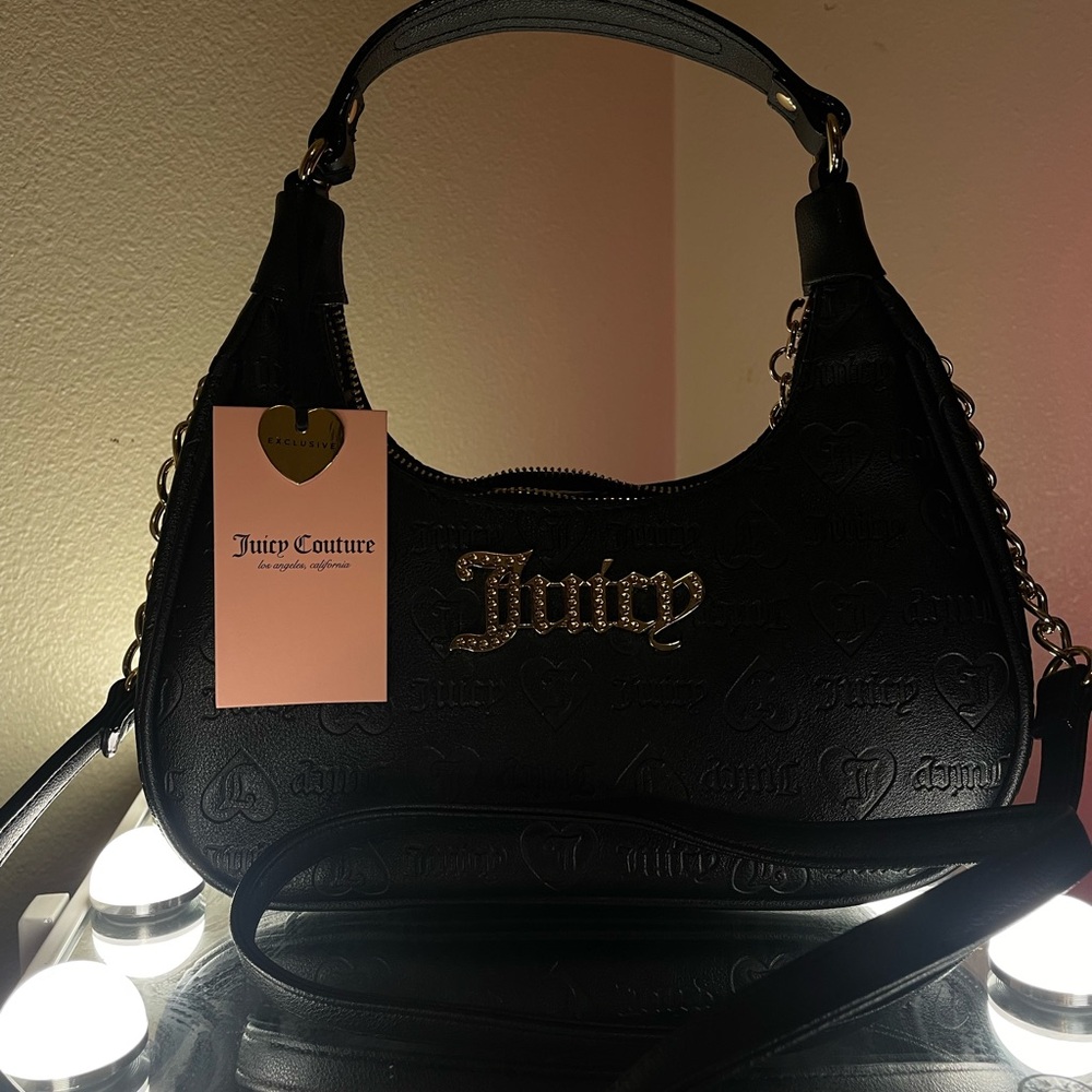 Juicy Couture Embossed Black Shoulder Bag
